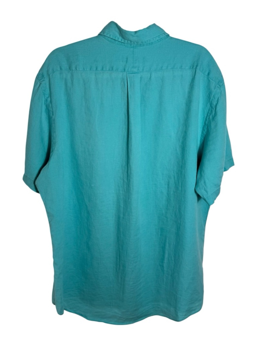 Polo Ralph Lauren Men's XL 100% Linen Shirt Aqua Short Sleeve Button Down - Picture 2 of 7